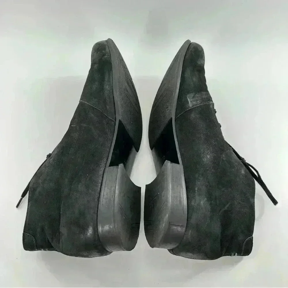 John Fluevog mens chukka boots size 12 black nubuck leather hipster grunge punk
